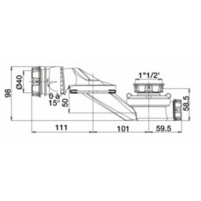 Siphon de baignoire - VALENTIN - 00 560000 001 00 - Débit 70 l/mn - Extra-plat - Orientation facile