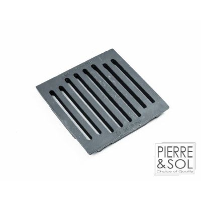 Siphon de cave - Grille à fentes en fonte - Classe L 15kN - ACO -       sortie horizontale
