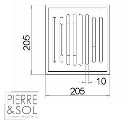 Siphon de cave - Grille à fentes en fonte - Classe L 15kN - ACO -       sortie horizontale