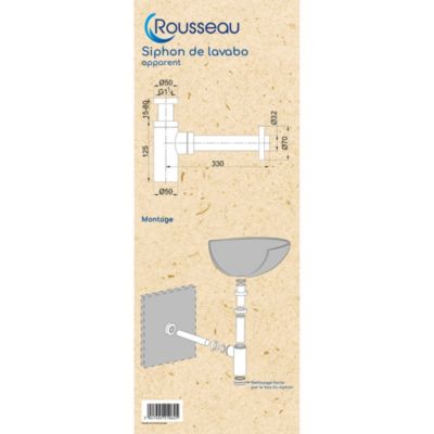 Siphon de lavabo réglable laiton 70mm Rousseau