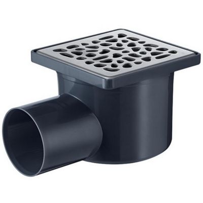 Siphon de sol à maçonner pour douche à l'italienne 10x10cm