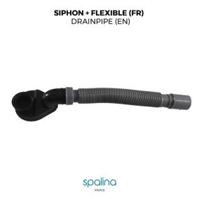 SIPHON EXTRA PLAT+FLEXIBLE - Compatible avec toutes les baignoires îlot SPALINA