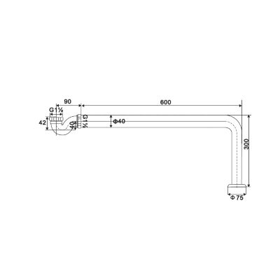 Siphon horizontal pour baignoires anciennes CRAWLEY