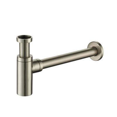 Siphon Lavabo Design Totem Tubulaire Laiton - Finition Inox Brossé