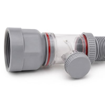 Siphon lavabo flexible extensible gain de place gris
