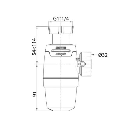 Siphon Neo « Air » pour vasque 32mm Wirquin