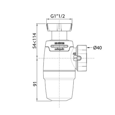 Siphon Neo « Air » pour vasque 40mm Wirquin