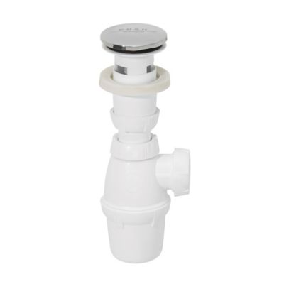 Viega tube plongeant tube d'évacuation pour siphon de lavabo 102203 DN 32 x  300 mm, droit, chromé, bord à bride, tube réglable