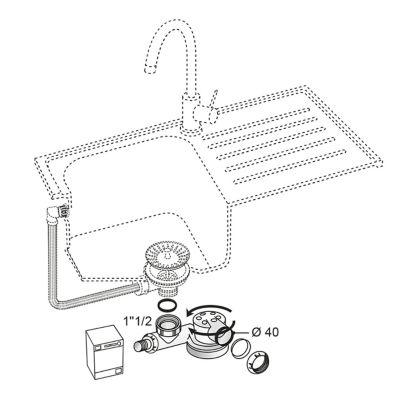 Siphon réglable blanc 40mm extra-plat Wirquin