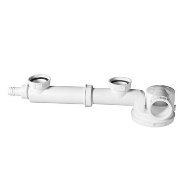 Siphon réglable évier 2 bacs blanc 40mm Wirquin