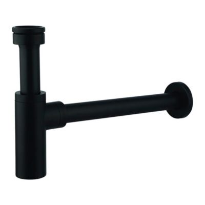 Siphon rond MIN avec finition NOIR mat en laiton Kibath
