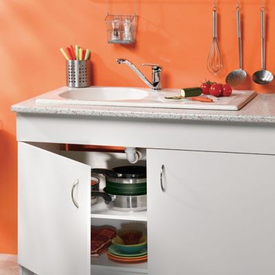 Siphon sans garde d'eau gain de place blanc 32mm Wirquin