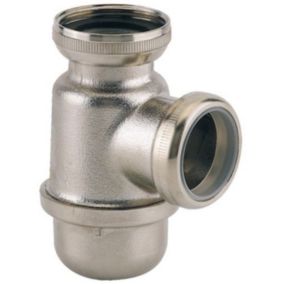 Siphon - VALENTIN - 00 150300 008 00 - Laiton nickelé mat - Diamètre sortie 32 mm - Culot court étanche