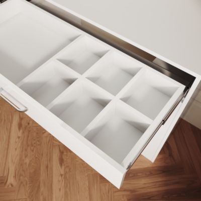 SIRHONA Coiffeuse Blanche 120x40x75cm + Bureau multifonctionnel + Espace de Rangement Extra + Avec Tiroirs de Cloison