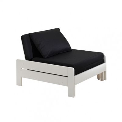 SLEEPY - Fauteuil Convertible d'appoint Laqué Blanc avec Coussins