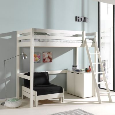 SLEEPY - Fauteuil Convertible d'appoint Laqué Blanc avec Coussins