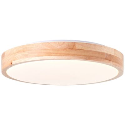 SLIMLINE BOIS Plafonnier bois clair/blanc LED intégrée 14W métal/bois/plastique ampoule incluse