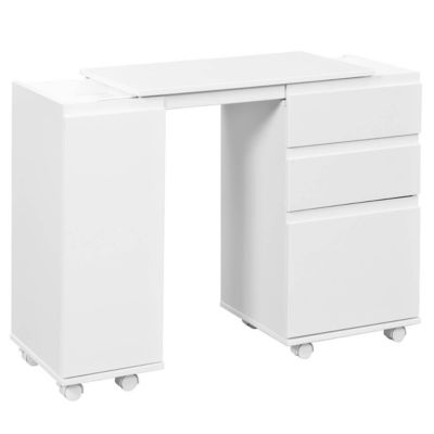 SMILE - Bureau Extensible 1 Porte 3 Tiroirs Blanc