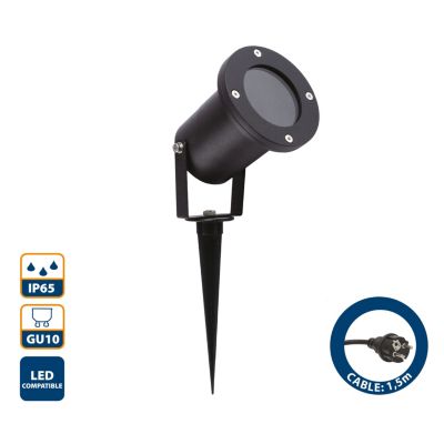SNAIL: Spot de jardin avec piquet. Câble IP65, GU10, 1,5 m