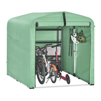SoBuy Abri de Jardin Extérieur Imperméable avec Crochets, Garage Vert