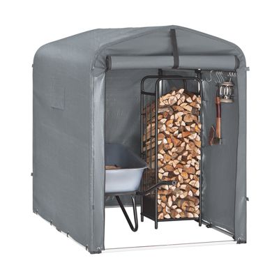 SoBuy Abri de Jardin Imperméable avec Crochets de Stockage, Gris