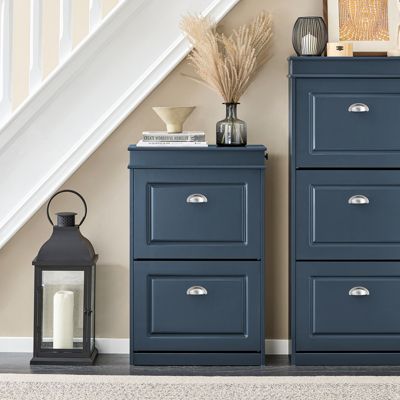 SoBuy Armoire à Chaussures 2 Abattants, Range 8 Paires, Bleue