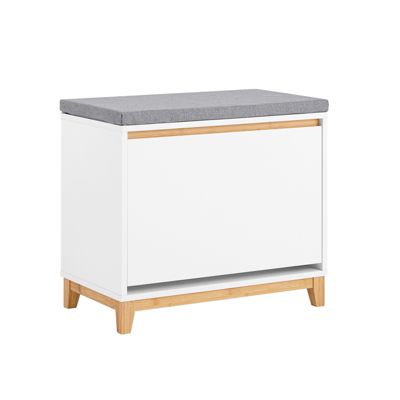 SoBuy Banc de Rangement à Chaussures avec Abattant Réglable et Coussin, 115kg