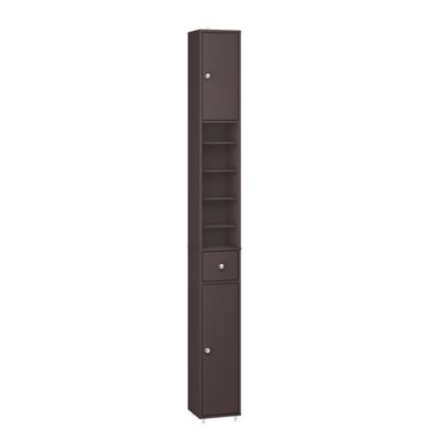 SoBuy Colonne de salle de bain avec un tiroir Marron 20x20x180cm Fonctionnel BZR34-II-BR