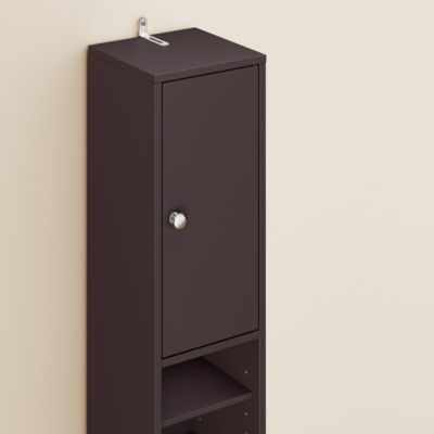 SoBuy Colonne de salle de bain avec un tiroir Marron 20x20x180cm Fonctionnel BZR34-II-BR