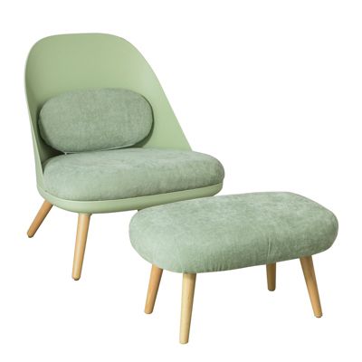 SoBuy Fauteuil Relax avec Repose-Pieds et Tabouret pour Salon ou Chambre, Confortable et Luxueux Modèle FST63-GR