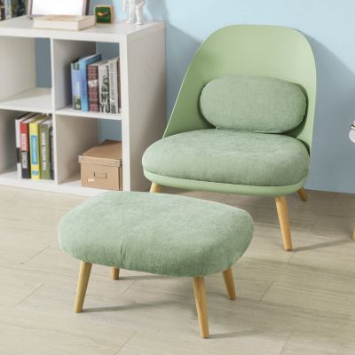 SoBuy Fauteuil Relax avec Repose-Pieds et Tabouret pour Salon ou Chambre, Confortable et Luxueux Modèle FST63-GR