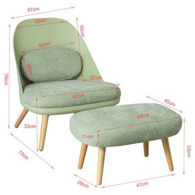 SoBuy Fauteuil Relax avec Repose-Pieds et Tabouret pour Salon ou Chambre, Confortable et Luxueux Modèle FST63-GR
