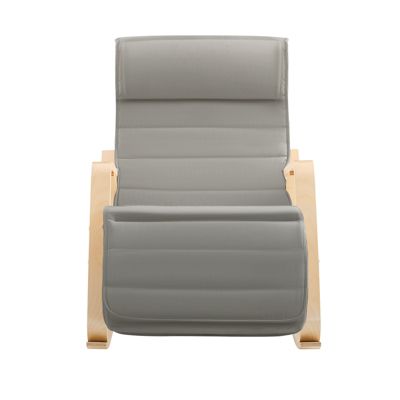 SoBuy FST16-DG Fauteuil à Bascule Relax avec Repose-Pied, Noir, Confortable et Durable