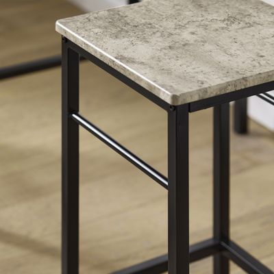 SoBuy OGT10-HG Set de 1 Table Haute + 2 Tabourets avec Repose-Pieds