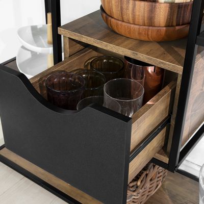 SoBuy OGT10-HG Set de 1 Table Haute + 2 Tabourets avec Repose-Pieds