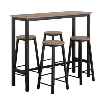 SoBuy OGT22-SCH Set de 1 Table + 4 Tabourets Ensemble Table Mange-Debout Cuisine