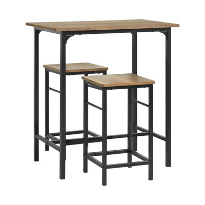 SoBuy Set Table Bar et 2 Tabourets Mange-debout Haute pour Cuisine, Salon, Balcon