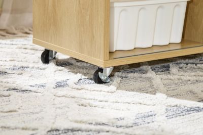 SoBuy Table d'Appoint Bout de Canapé avec Plateau Semi-Fermé et Portes Coulissantes