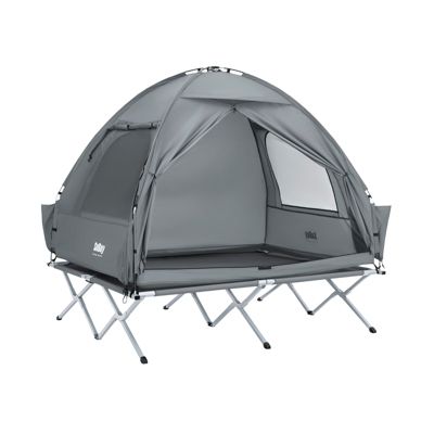 SoBuy Tente de Camping 3-en-1 Double avec Crochet de Lampe et Sacs de Rangement