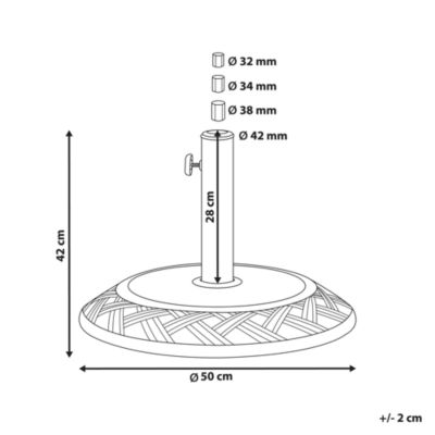 Socle de parasol CAPACI Noir Rond