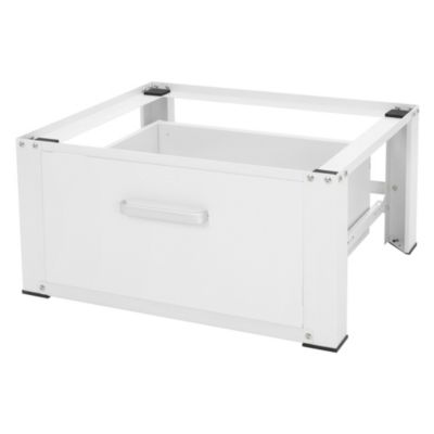 Socle pour machine à laver en acier blanc accessoire avec tiroir 63x54x31,5 cm