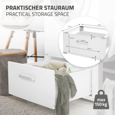 Socle pour machine à laver en acier blanc accessoire avec tiroir 63x54x31,5 cm