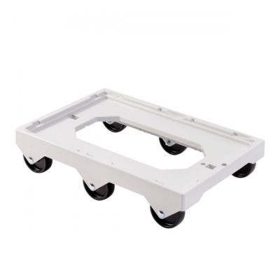 Socle rouleur 6 roues - axe acier - gris