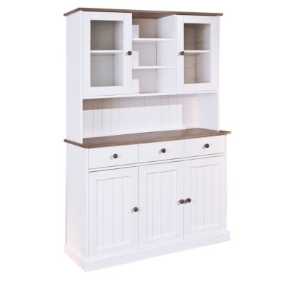 SOCOA - Pack Table 160cm + 2 Buffets + Vaisselier 4 Portes