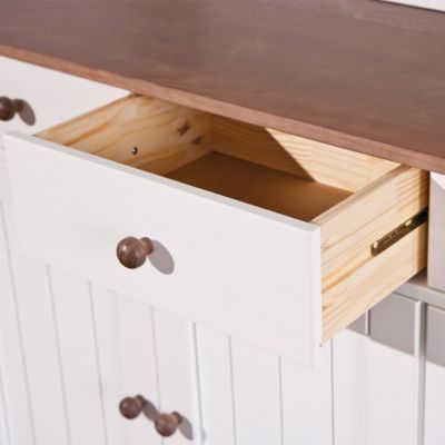 SOCOA - Pack Table 160cm + 2 Buffets + Vaisselier 4 Portes