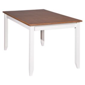 SOCOA - Table Rectangulaire Bois Massif Vernis Sepia et Blanc