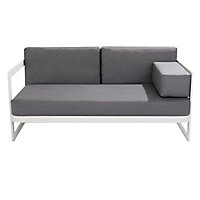 Sofa de jardin en métal Bellco avec coussins gris