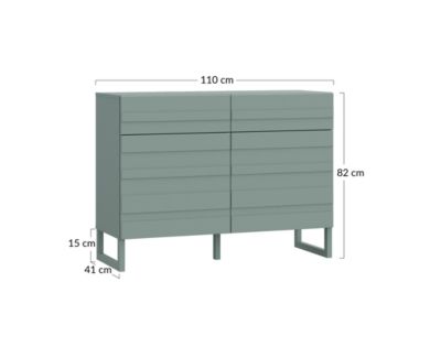 Sofia - buffet bas - vert sauge mat - 110 cm - Best Mobilier