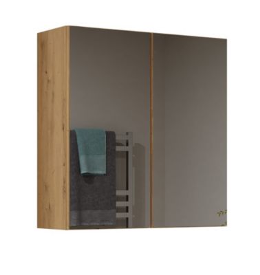 SOFYA - Armoire de toilette murale 2 portes - Meuble Salle de bain avec miroir - 60x22x60 cm - Rangement