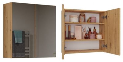 SOFYA - Armoire de toilette murale 2 portes - Meuble Salle de bain avec miroir - 60x22x60 cm - Rangement